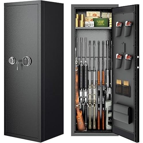INTERGREAT 14-16 Gun Safe, Large Gun Safe for Rifles and Pistols, Quick Access Rifle Safe with 3 Removable Gun Racks and 4 Pistol Pockets, Digital Gun Cabinet with Dual Alarm and Mute Mode