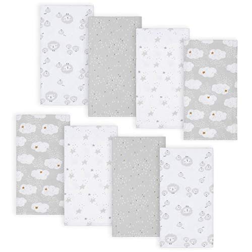 Gerber Unisex-Baby 8-Pack Cotton Flannel Burp Cloths