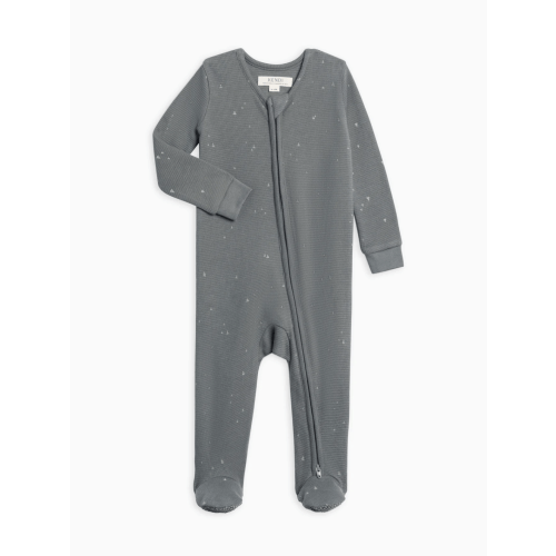 Colored Organics Waffle Knit Zipper Sleeper, Triangle / Agave, NB