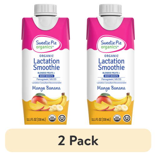 (2 pack) Sweetie Pie Organics Lactation Support Smoothie, Mango Banana, 11.1 oz, 1-Pack