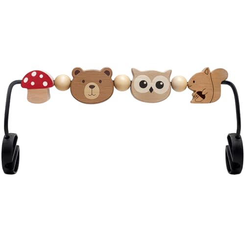 Joyxzacp Baby Bouncer Toy Bar– Compatible with Baby Bjorn Bouncer, Wooden Bouncer Toy Bar Attachment, Rotatable Bouncer ‎Accessories Sensory Toy Gifts for Babies All Age