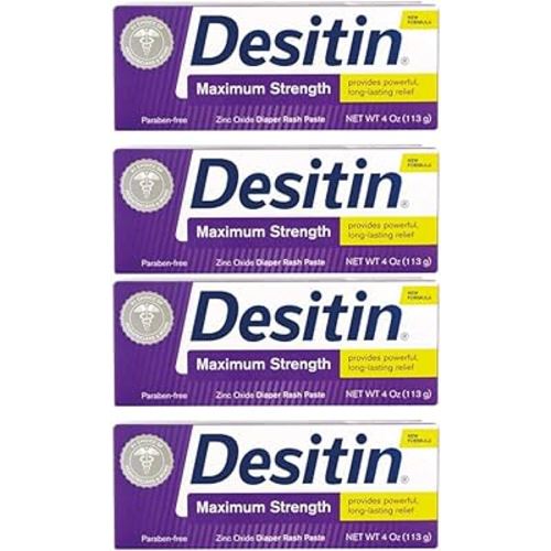 Desitin Diaper Rash Paste, Maximum Strength, 4 Ounces (Pack of 4)