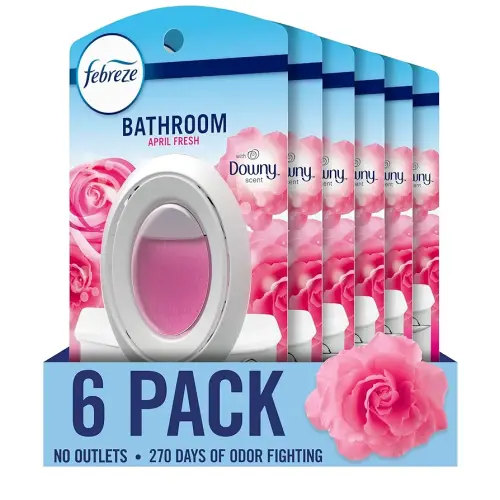 Febreze Bathroom Air Freshener, Odor-Fighting, Downy April Fresh, 6ct