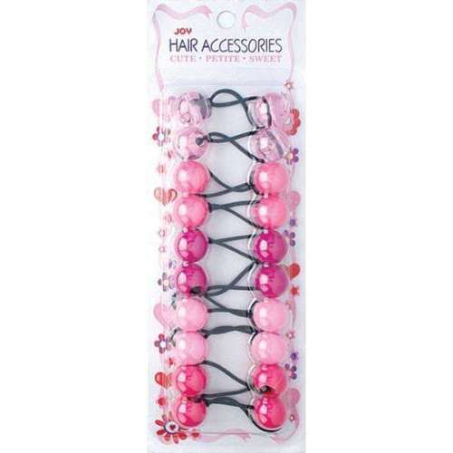 Joy Twin beads Ponytailer 10ct Asst Pink
