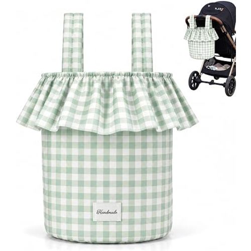 Ruffle Stroller Bag with Removable Handles, Sage Green