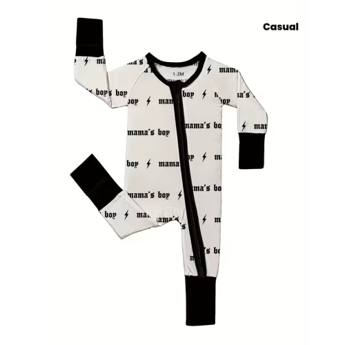 mamas boy bamboo fiber zipper sleepwear stretchy reversible - Temu