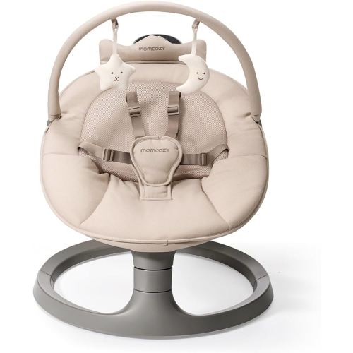 Amazon.com : Momcozy 2-in-1 Electric Baby Swing, Dual-Arm Support System & Parent-Inspired Motions, Convertible to Toddler Seat up to 66 lbs, Adjustable Height, Lightweight, Khaki : Baby
