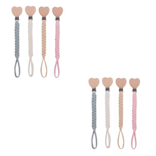 XIRQI 8Pcs Pacifier Clip,Heart-Shaped Clip Pacifier Holder,Handcrafted Design Baby Pacifier Clip,Color Mixxing1