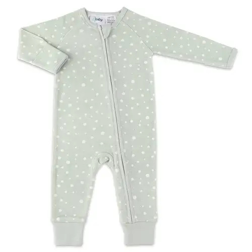 4baby Long Sleeve Zip Coverall 0.2 Tog Bubble Sage | Baby Bunting AU