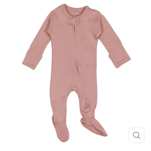 Mauve | Organic Zipper Footie – L'ovedbaby