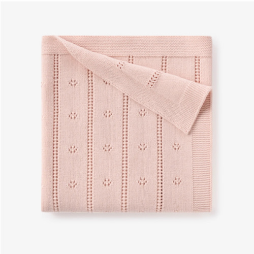 Pale Pink Pointelle Knit Baby Blanket – Elegant Baby