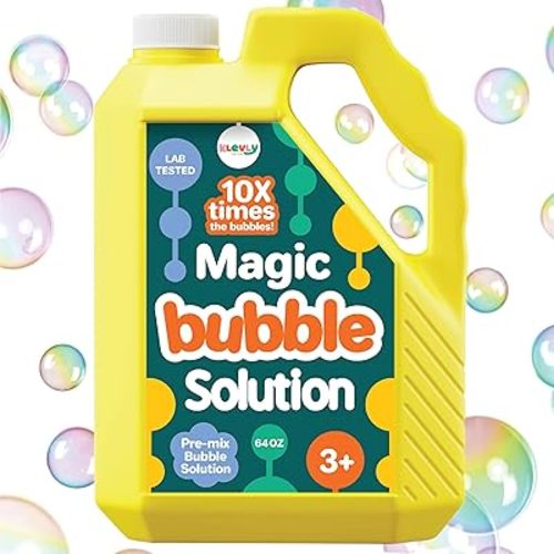 64 oz Iridescent Bubble Solution Refill | Non-Toxic Pre-Mix Bubble Refill Solution No Mixing or Measuring Required | Bubbles for Kids | Bubbles Bulk | Bubble Machine Solution | Giant Bubble Solution