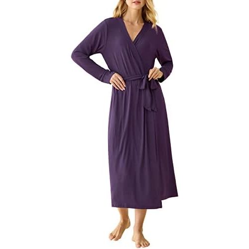 Latuza Women's Viscose Robes Long Sleeves Bathrobe with Pockets