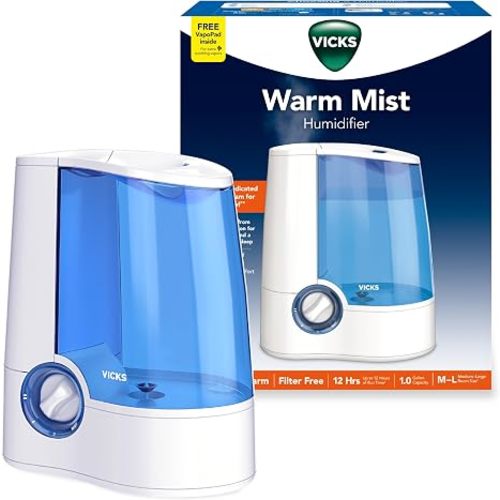 Vicks Warm Mist Humidifier for Medium to Large Rooms, 1 Gal Tank
