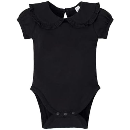 Magic Park 0-24M Infant Girl Puff Sleeve Bodysuit Baby Peter Pan Collar Romper Toddler Ruffle Jumpsuit Casual Tops