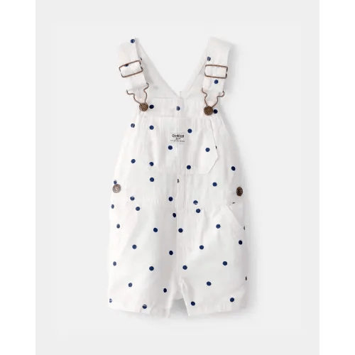 Baby Girl Polka Dot Shortall - White/Blue - OshKosh B'gosh | Carter's