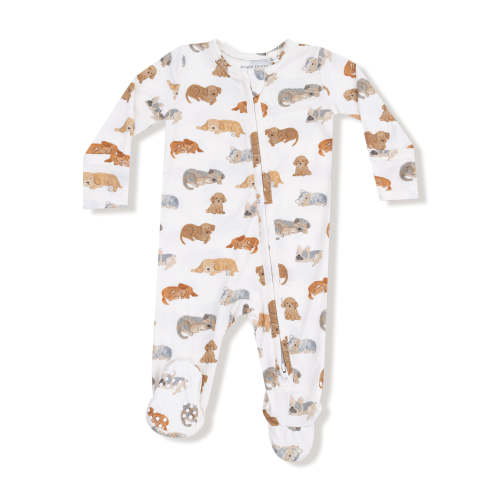 2-Way Zip Footie, Napping Puppies