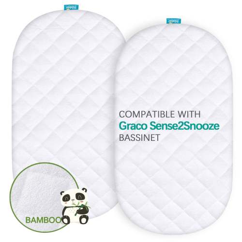 Bassinet Fitted Sheets Compatible with Graco Sense2Snooze Bassinet - 2 Pack,cotton