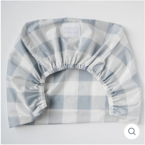 Hospital Bassinet Sheet in Blue Buffalo Check