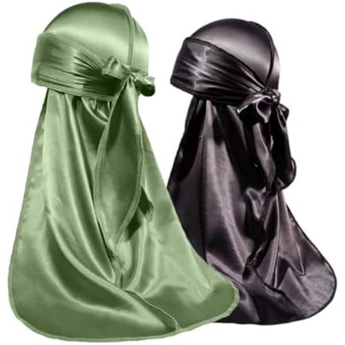 ForceWave 2 PCS Silky Satin Baby Durags for Boys Girls Infant