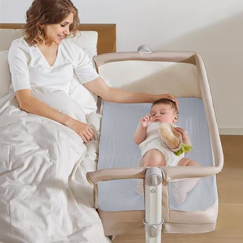 lulumoon Muslin Bassinet Sheets for Baby: Skin-Friendly & Soft Bedside Sleeper Bassinet Fitted Sheets for Boys