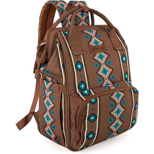 Montana West Wrangler Callie Diaper Bag Backpack with Stroller Straps Multifunction Baby Travel Bag WG2204-9110DBR