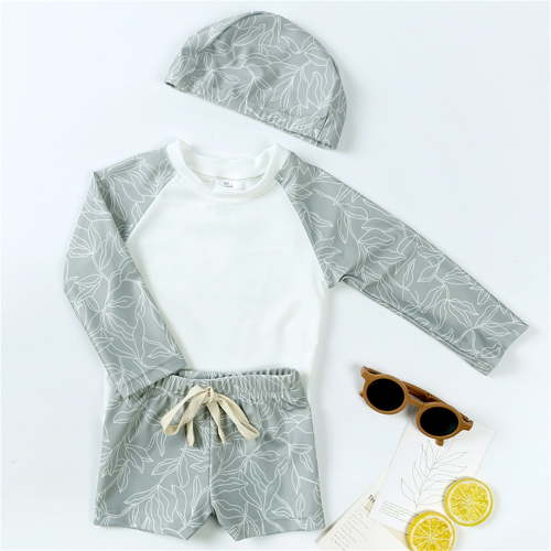 AJIWYH Boys Swimsuit Rash Guard Boys' Swimwear Dinosaur Swimming Suits Bathing Suit for Toddler Boys Swim Trunk (Grey,6-12 Months)