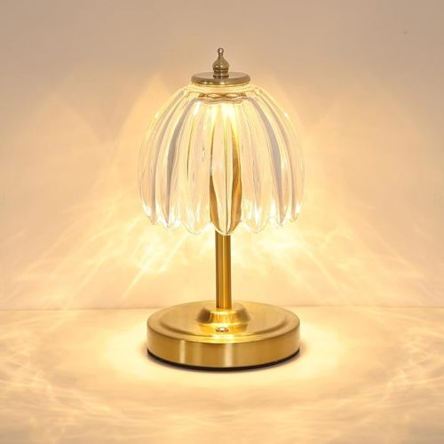 Shenmoyl Tulip Table Lamp with 5000mAh Battery & Touch Control, Cordless Table Lamp with 3 Colors, Dimmable Rechargeable Table Lamps for Bedroom, Nightstands, Living Room, Entryways (White Tulip)