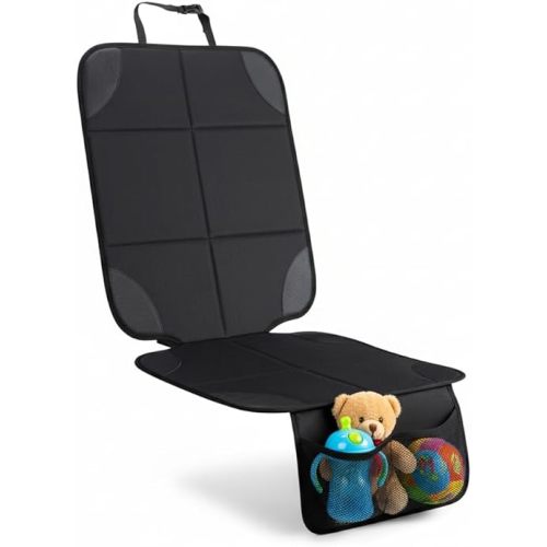 Car Seat Protector with Thick Padding & Anti-Slip Backing, Waterproof Seat Cover for Baby Car Seat, 600D Fabric with Storage Pocket
