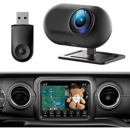 JOYTUTUS Baby Car Camera with Wireless CarPlay Adapter, 1080P HD Rear Seat Monitor Display on Car Screen, Baby Car Monitor for Kids 150°Wide, Rear Facing Monitor Essentials Shower Gifts for Pets