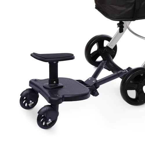 Universal Stroller Board, Adjustable 2-in-1 Stroller Glider Board Baby Car Attachment with Detachable Seat Holds Children Up to 55lbs(Black)