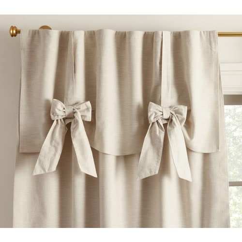 Evelyn Linen-Blend Bow Valance Blackout Curtain