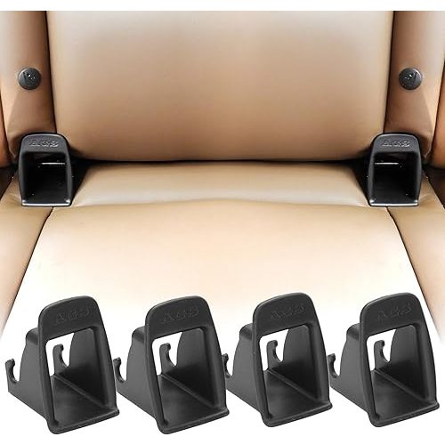 ISOFIX Interface Belt Latch Guide, 4Pcs Black Car Seat Latch Guides, ISOFIX Latch Guide Groove Bracket Connector for Car Seats (4Pcs Black)