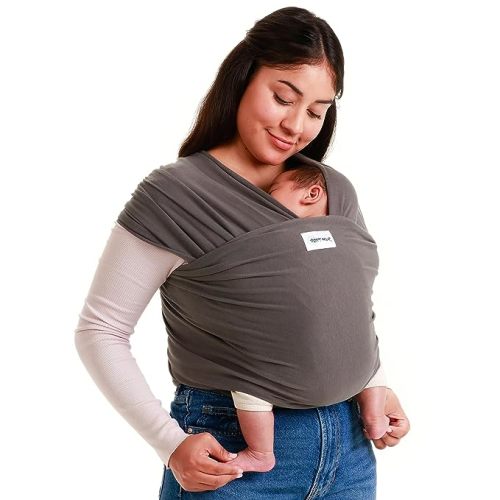Sleepy Wrap Stretchy Ergonomic Baby Carrier Sling for Newborns to Toddlers - Hands-Free Lightweight Baby Wrap 7-35 lbs (Dark Gray) - Dark Grey
