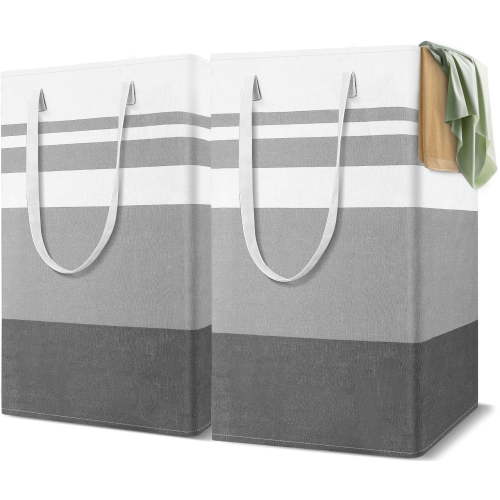 2Pack 75L Large Freestanding Laundry Hamper, Collapsible Laundry Basket Hamper with Handles Waterproof Clothes Hamper Organizer for Easy Storage