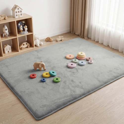 Light Grey Elasti-Foam™ 1.3" Narrow-Edge Baby Play Mat – Huloosleep®