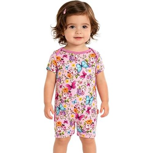 EASWEET Bamboo Viscose Baby Romper for Infant Boys and Girls Short Sleeve Baby Jumpsuit