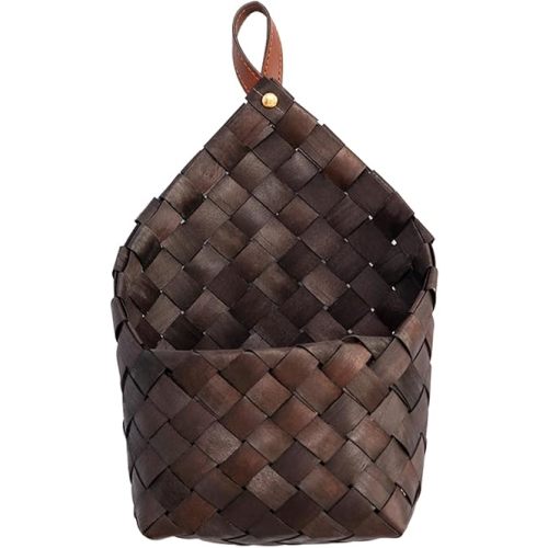 Wood Chip Wall Storage For Bedroom Wall Hanging, (Coffee Color)