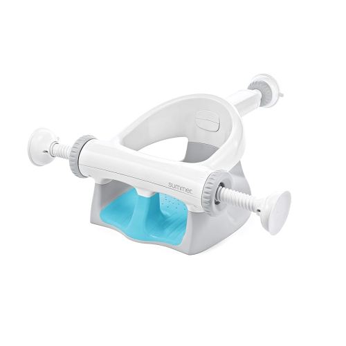 Summer Infant My Bath Seat Soft Support (Aqua ) – Contoured Bath Seat for Children Transitioning to the Adult Bathtub – Features Drain Holes, Sure & Secure Suction Cups, and Spacious Open-Side Design