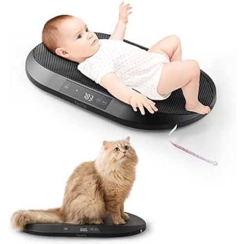 YAUYIK Digital Baby Scale with Smart Hold Function, Multifunctional Infant Scale, Large Pet Scale for Newborn Puppy, Cat and Small Animals - Up to 88lbs, Nest-Shaped Design, 150cm Soft Tape