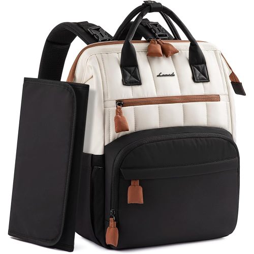 LOVEVOOK Puffer Diaper Backpack, Lightweight Baby Bag with Changing Pad, Diaper Bag for Mom Dad with Stroller Buckles