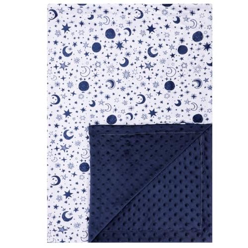 Baby Blanket for Boys Girls Super Soft Double Layer Minky with Dotted Backing Cute Cow Crib Receiving Blanket Bed Throws for Newborns Nursery Stroller Toddler 30 x 40 Inch (Blue Moon)