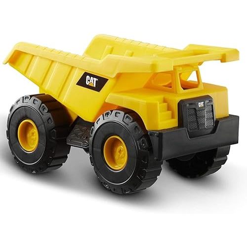 CAT Construction Toys, Construction Fleet 10" Dump Truck Toy - Heavy‑Duty Plastic, Working Tilting Bed & Free‑Rolling Wheels, Indoor/Outdoor Sandbox Truck for Toddlers & Kids Ages 2-6