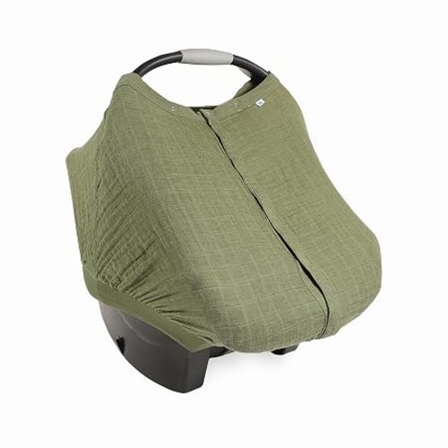 Little Unicorn Baby Car Seat Canopy | Soft & Breathable Muslin Fabric | Magnetic Closure Cover & Universal Fit | for Protection & Privacy | Nursing Cover (Fern)