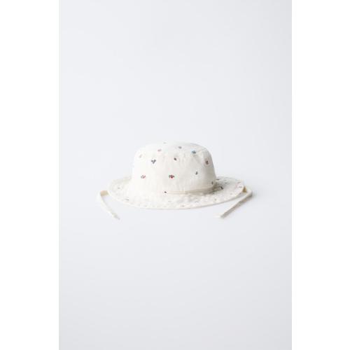 FLORAL TWILL HAT - Ecru | ZARA United States