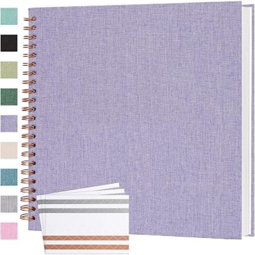 Scrapbook Photo Album 12x12 Inches 80 Pages Linen Cover Purple