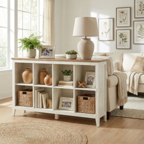 Rosalind Wheeler Farmhouse Storage Bookshelf with Vacuum Friendly Legs | Wayfair