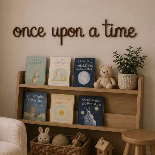 Knitted Wire ‘once upon a time’ Sign | Custom Nursery Decor | Book Corner Decor