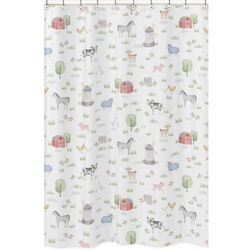 Sweet Jojo Designs Shower Curtain 72in.x72in. Farm Animals Multicolor