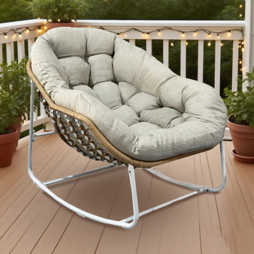 Rocking Rattan Chair with Cushions & Reviews | Wayfair